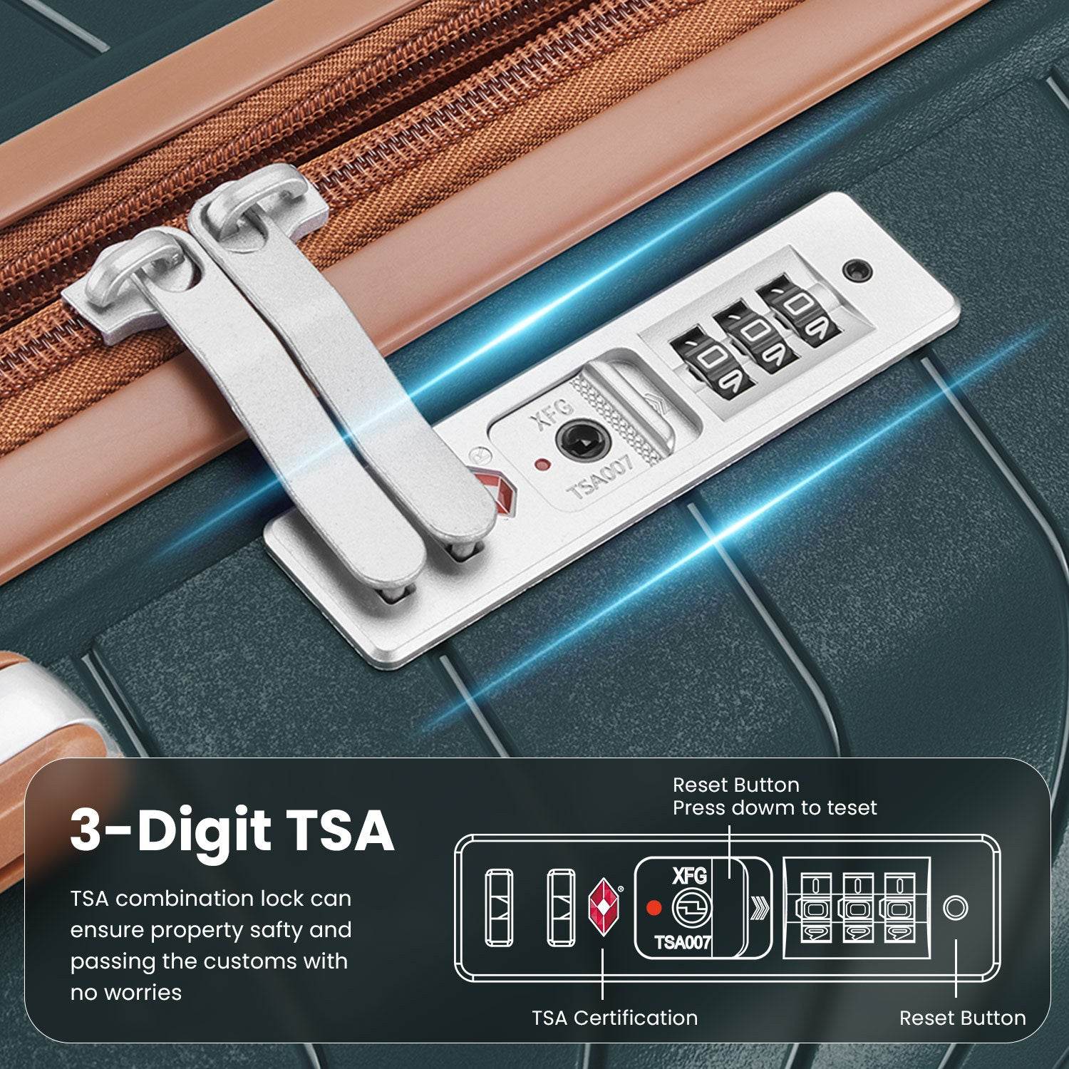 MLNshops 4 Piece Luggage Set with Spinner Wheels - Durable Travel Gear