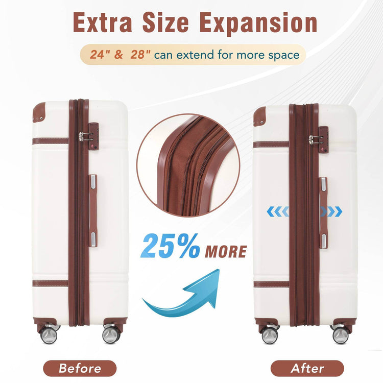 MLNshops 4 Piece Spinner Suitcase Collection - Durable Luggage Set