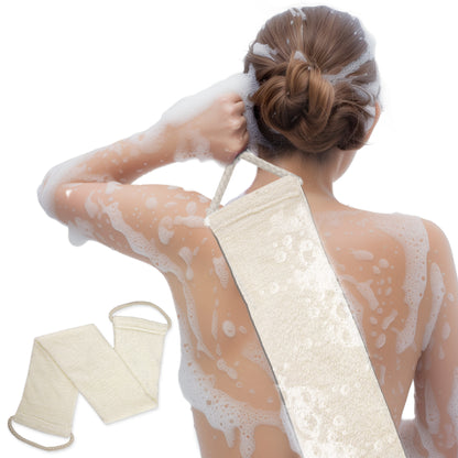 Premium Bamboo Fiber Exfoliating Body Scrubber Towel – Deep Clean & Gentle Exfoliation for Smooth Skin-Beige Default Title