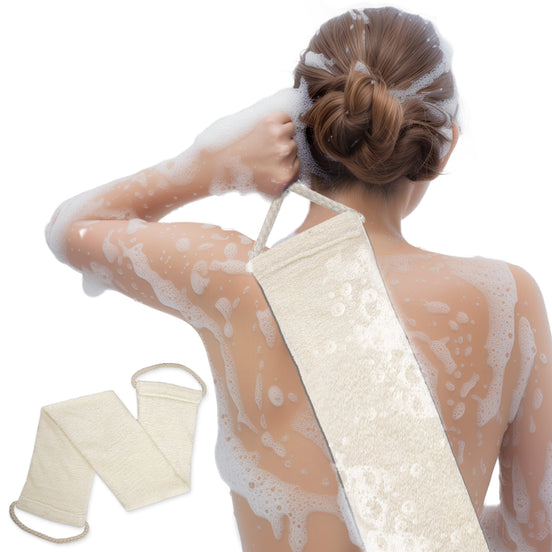 Premium Bamboo Fiber Exfoliating Body Scrubber Towel – Deep Clean & Gentle Exfoliation for Smooth Skin-Beige Default Title