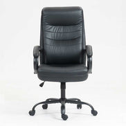 Front view of PU Material Office Chair 9131HJ-PU-KD featuring padded armrests and ergonomic design for long work sessions.