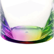 Detailed view of the colorful rainbow base of the BPA Free Drink Pitcher, adding a decorative touch to functional serveware.
