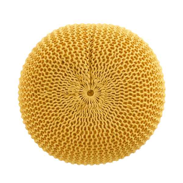 Yellow sponge with a textured surface on a white background