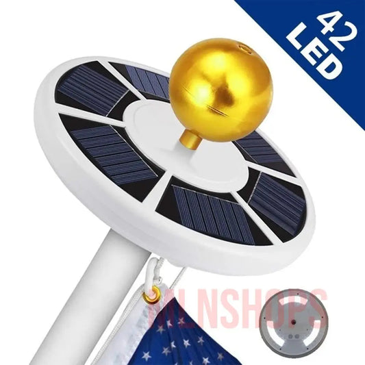 42 LED Solar Flagpole Light Garden Umbrella Light Outdoor Waterproof Landscape Street Flag Pole Lamp With Hook For Tent Camping MLNshops]