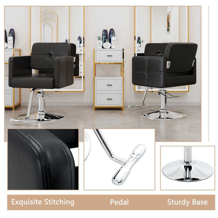 Salon chair with 360-degree rotation and adjustable height
