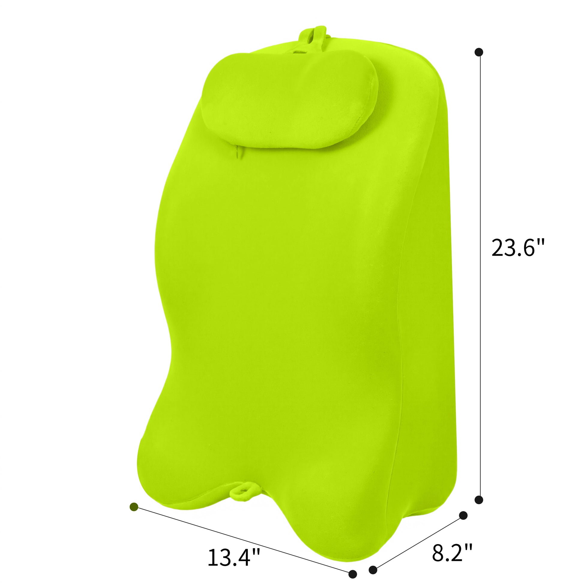 Dimensions of Ergonomic Spinal Posture Support Pillow - Memory Foam shown with height 23.6 inches, width 13.4 inches, and depth 8.2 inches.