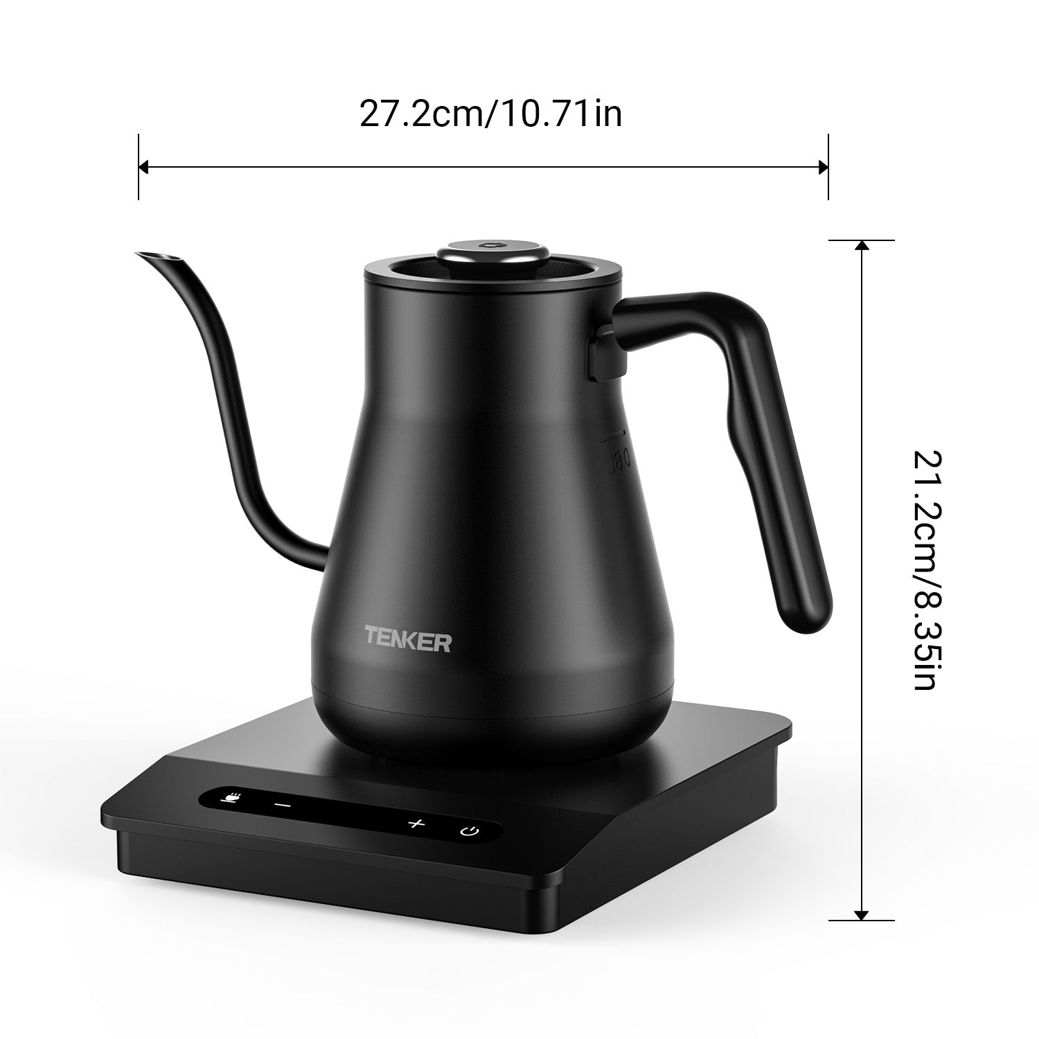 Gooseneck Electric Kettle with ±1℉ Temperature Control for Pour Over Coffee & Tea, Quick Heating, Hot Water Boiler, 1200W
