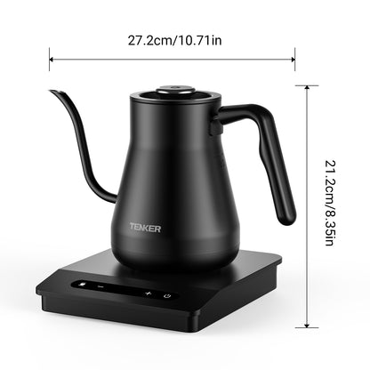 Gooseneck Electric Kettle with ±1℉ Temperature Control for Pour Over Coffee & Tea, Quick Heating, Hot Water Boiler, 1200W
