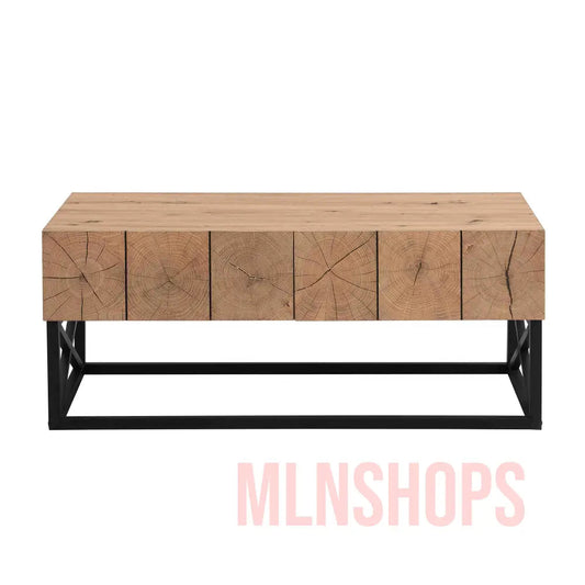 43.31'' Coffee Table with Two Drawers for Living Room MLNshops