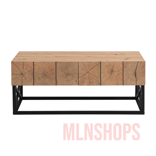 43.31'' Coffee Table with Two Drawers for Living Room MLNshops]