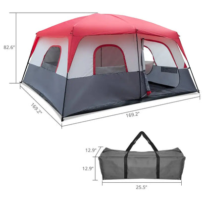 430*430*210cm Polyester Cloth Fiberglass Poles Can Accommodate 14 People Camping Tent Red And White MLNshops]