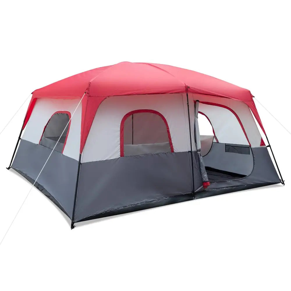 430*430*210cm Polyester Cloth Fiberglass Poles Can Accommodate 14 People Camping Tent Red And White MLNshops]