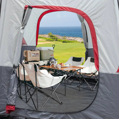 430*430*210cm Polyester Cloth Fiberglass Poles Can Accommodate 14 People Camping Tent Red And White MLNshops]