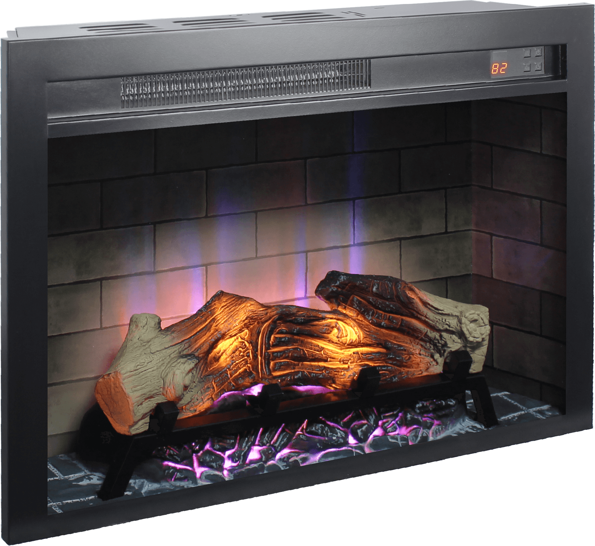 28 inch Electric Fireplace Insert, multicolored flames