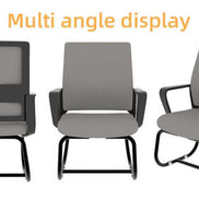 Three office chairs shown from different angles on a white background with 'Multi angle display' text.