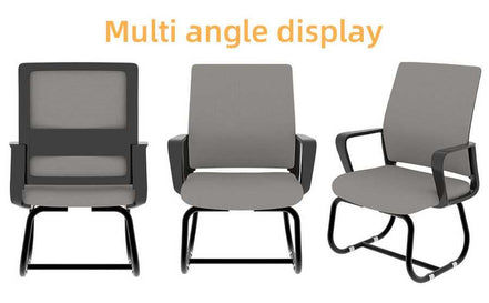 Three office chairs shown from different angles on a white background with 'Multi angle display' text.