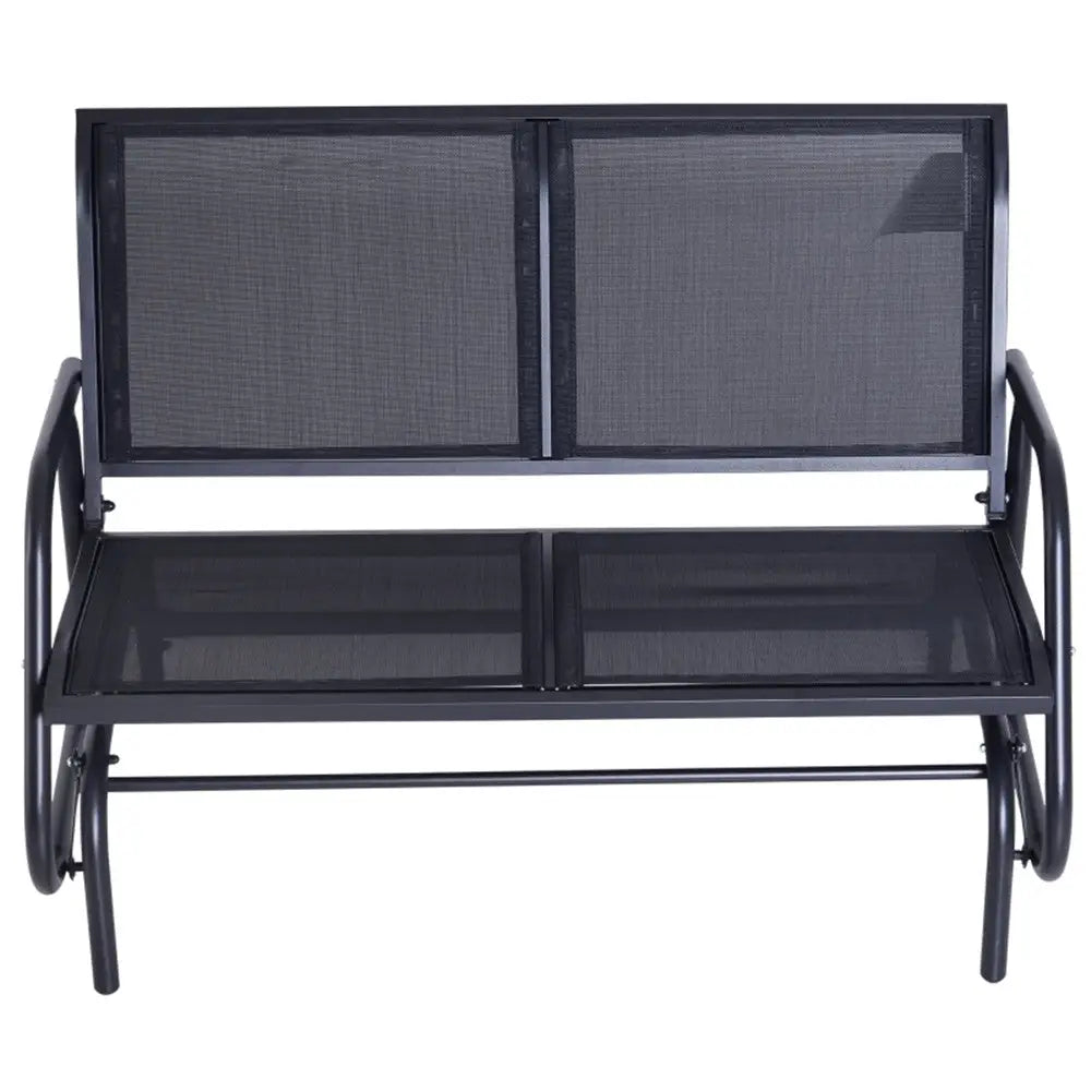 45" L x 18.5" W 2-seat garden chairs Black MLNshops]