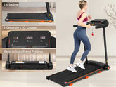 Foldable treadmill with LED display and easy installation