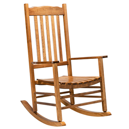 68.5*86*115CM Square Wooden Rocking Chair Wavy Backboard Original Color MLNshops]