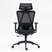 Front view of high back mesh office chair showcasing breathable mesh back, cushioned seat, and ergonomic lumbar support.