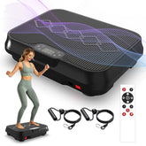 Vibration Plate Exercise Machine with digital display and resistance bands