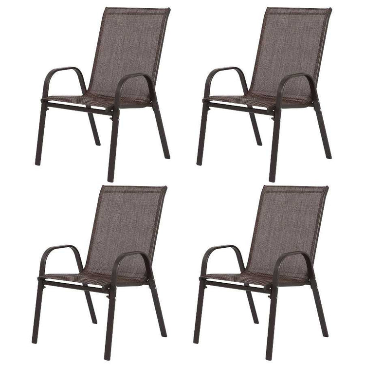 Six outdoor patio chairs with breathable fabric