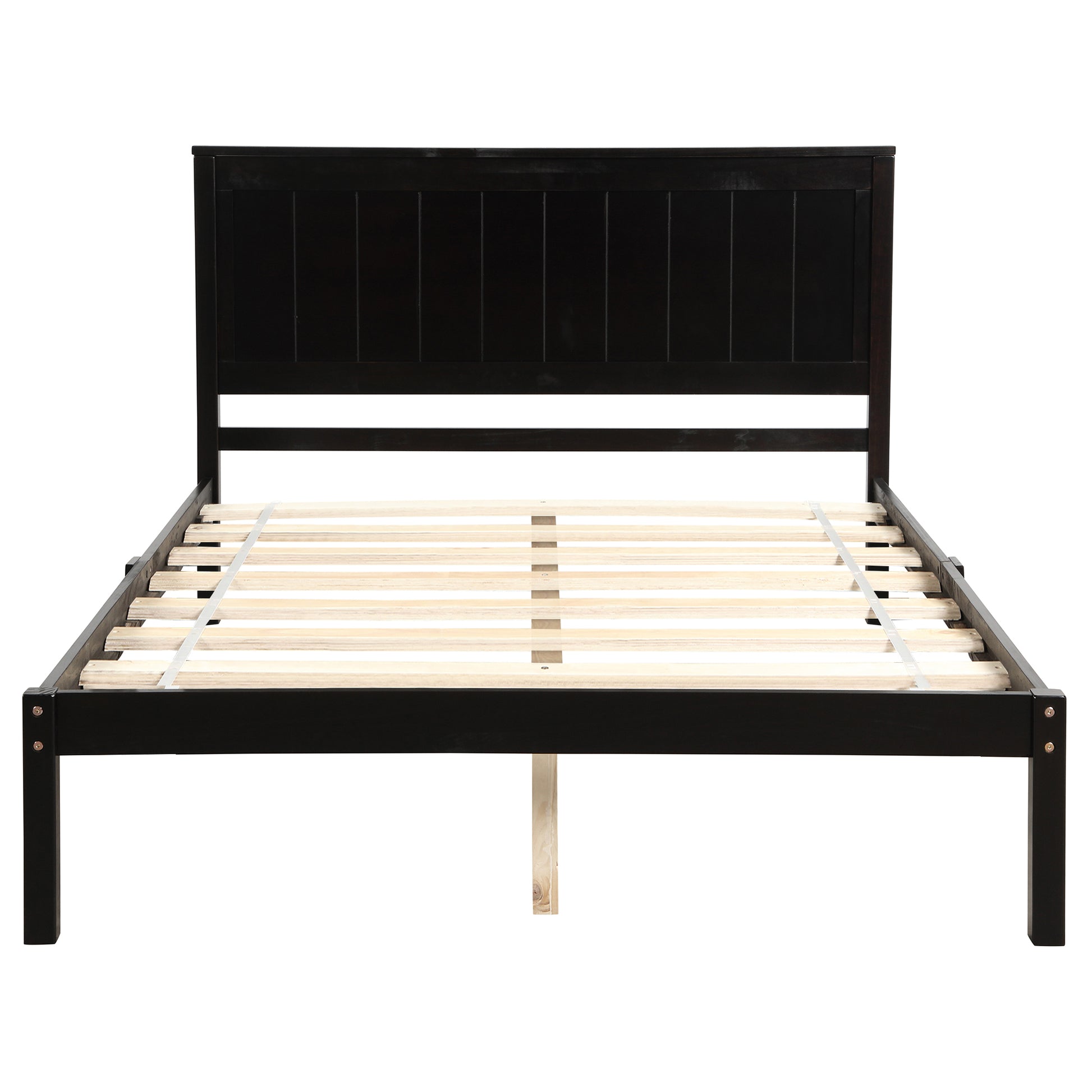 Platform Bed Frame with Headboard, Wood Slat Support, No Box Spring Needed, Full, Espresso