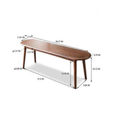 Wooden bench with dimensions labeled on a white background