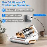 Cordless Mattress Vacuum Cleaner with 2600mAh battery, 30-minute runtime, and USB charging, ideal for efficient home cleaning.