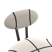 Upholstered Bar Stools Set of 2 Striped Counter Height Barstools Modern Velvet Dining Chairs for Kitchen Island, Living Room (Black & Stripe)