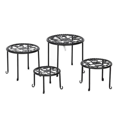 4 Round Ironwork Plant Racks With 4-1 Black Paint Prints Default Title