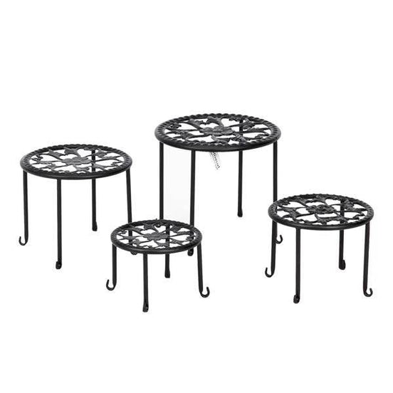 4 Round Ironwork Plant Racks With 4-1 Black Paint Prints Default Title