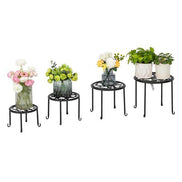 4 Round Ironwork Plant Racks With 4-1 Black Paint Prints