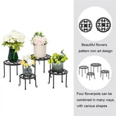 4 Round Ironwork Plant Racks With 4-1 Black Paint Prints