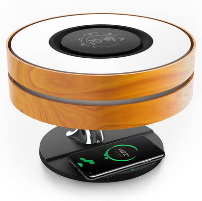 Round Intelligent Music Bluetooth Speaker Bed Lamp WiFi Circle Tree Of Led Light Wireless Charging For Living Room