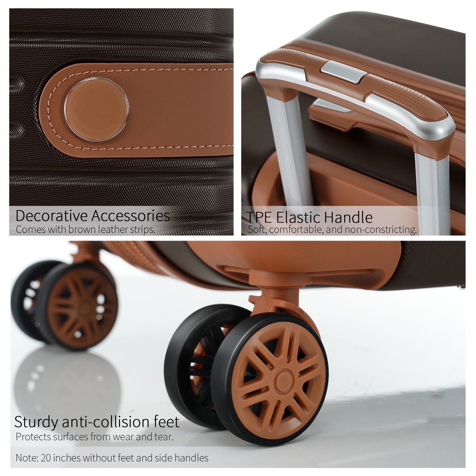 4 Piece Luggage Set Suitcase Set, ABS Hard Shell Lightweight Expandable Travel Luggage with 4 Packing Cubes, TSA Lock, Spinner Wheels for Men Women(16/20/24/28)