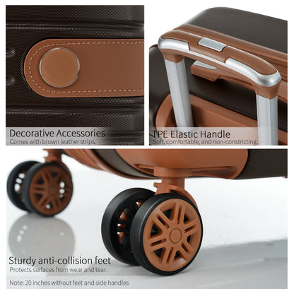 4 Piece Luggage Set Suitcase Set, ABS Hard Shell Lightweight Expandable Travel Luggage with 4 Packing Cubes, TSA Lock, Spinner Wheels for Men Women(16/20/24/28)