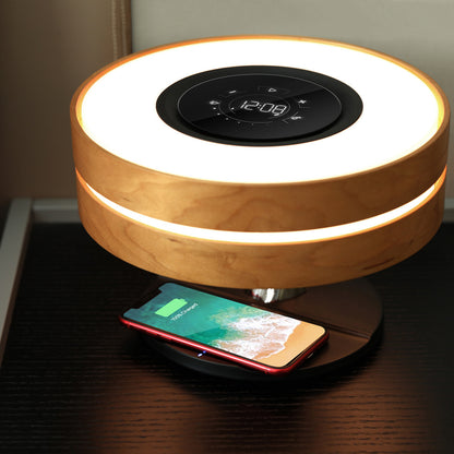 Round Intelligent Music Bluetooth Speaker Bed Lamp WiFi Circle Tree Of Led Light Wireless Charging For Living Room