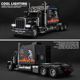 Model truck with lights and sound effects on a dark background