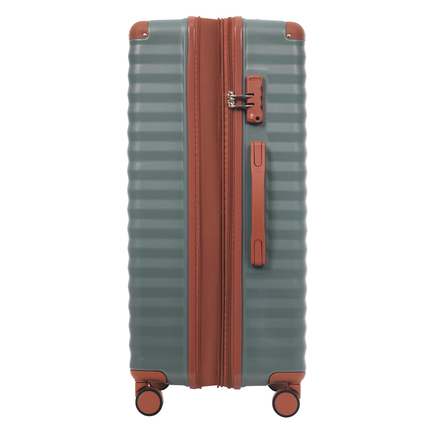 Luggage Sets 5 Piece with Front Opening , Hardside Expandable Carry on Suitcase with Spinner Wheels TSA Lock USB Port Cup Holder Duffel Bag and Toiletry Bag