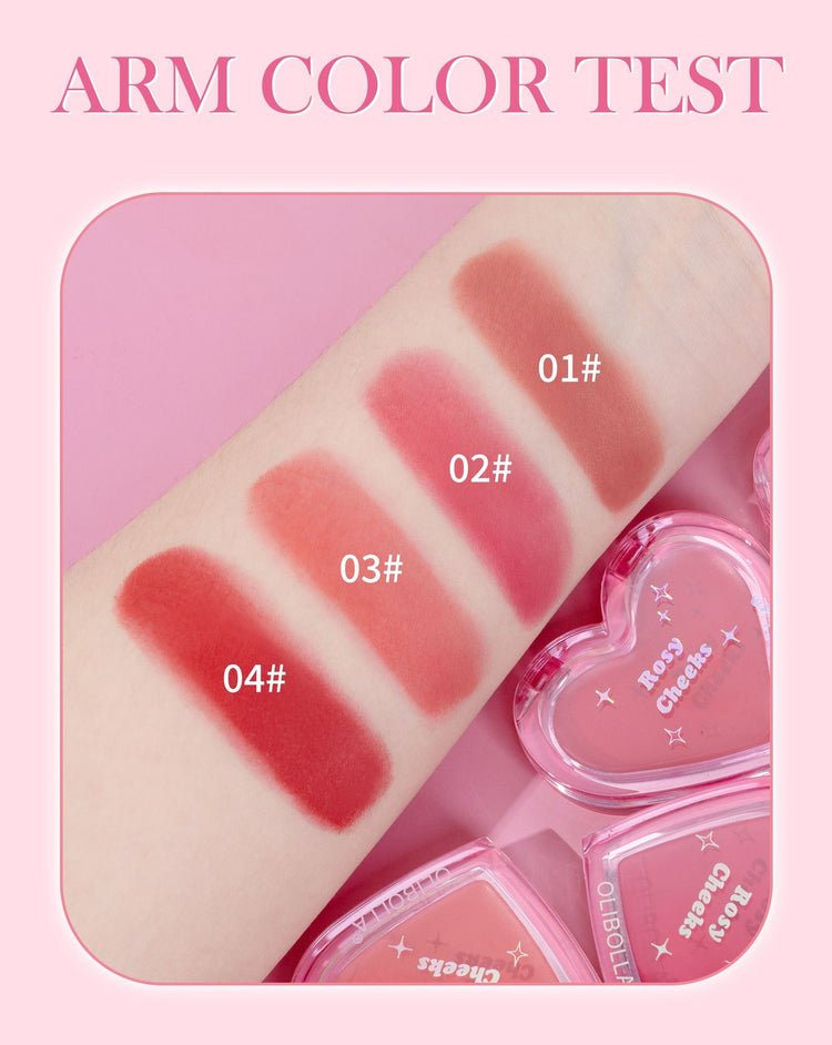Lipstick swatches on an arm with &