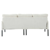 Light gray sofa with black legs on a white background