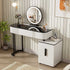 Modern Vanity Table with Storage and Adjustable Mirror