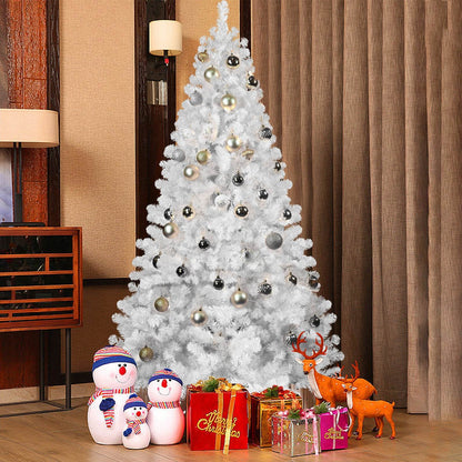 4ft White Christmas Tree with Memory Wire, 328 Tips Hinged Artificial PVC Tree, Easy Assembly Holiday Xmas Tree for Indoor Decor (Ornaments Not Included) Default