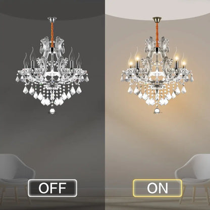 5 Lights Crystal Chandelier Light Fixture Crystal Ceiling Lamp With K9 Crystal MLNshops]