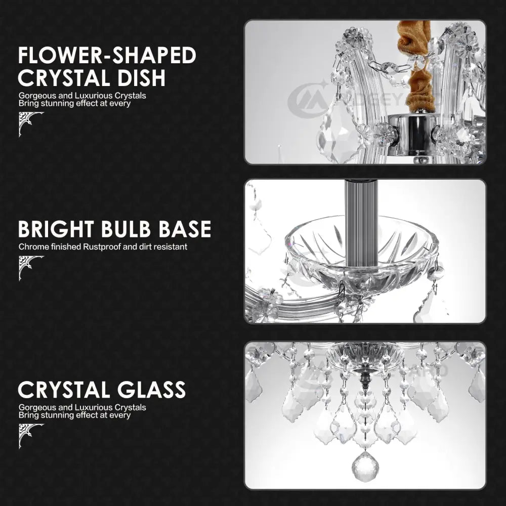 5 Lights Crystal Chandelier Light Fixture Crystal Ceiling Lamp With K9 Crystal MLNshops]