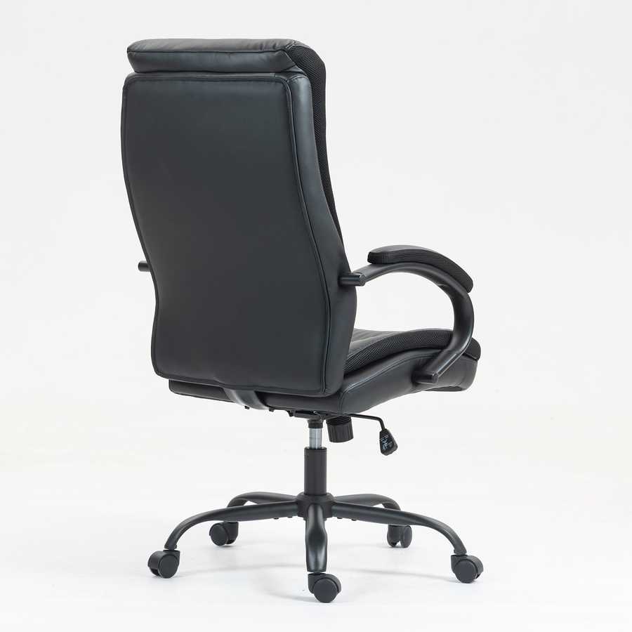Angled rear view of PU Material Office Chair 9131HJ-PU-KD showing sleek PU finish and supportive backrest for office use.