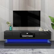 MLNshops 51 Inch Black TV Stand for Lounge with LED Light Default