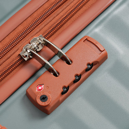 Luggage Sets 5 Piece with Front Opening , Hardside Expandable Carry on Suitcase with Spinner Wheels TSA Lock USB Port Cup Holder Duffel Bag and Toiletry Bag