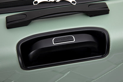 Hardshell Suitcase with Spinner Wheels ABS Luggage Sets Lightweight Durable Suitcase,8-Piece Set (20/24/28+portable handbag + 4 pieces storage bag set) , GREEN